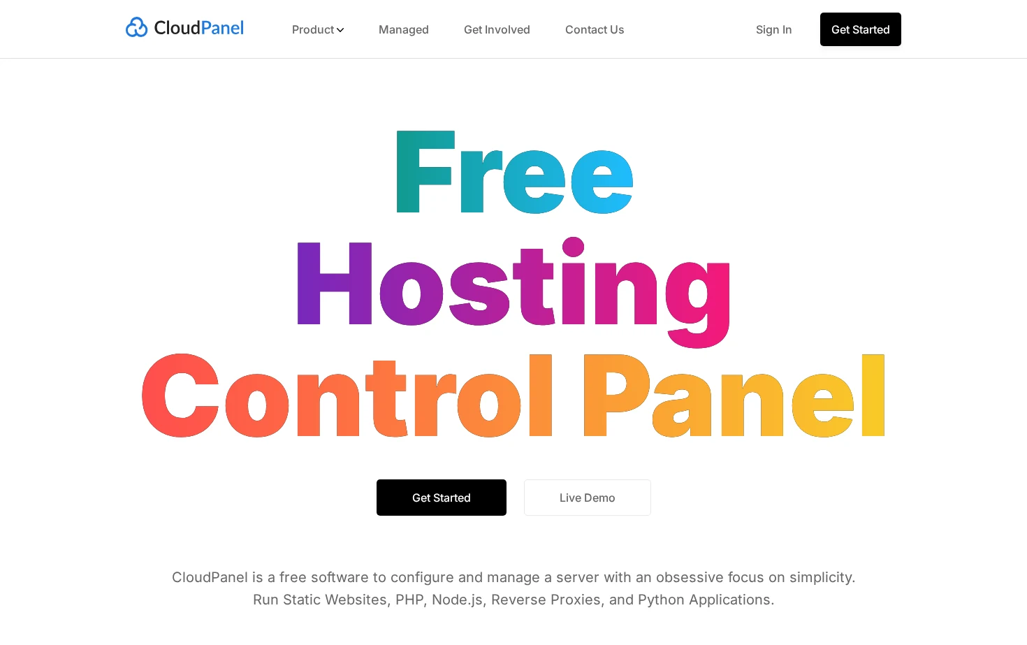 CloudPanel 页面快照